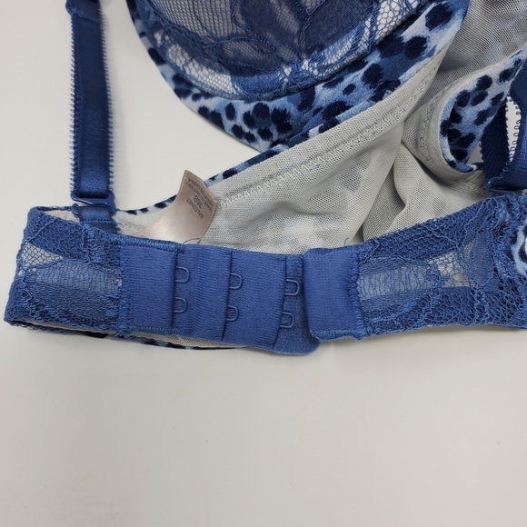 VICTORIA'S SECRET BLUE LACE ANIMAL PRINT BALCONET PUSH UP BRA WOMEN 36B - Picture 15 of 15